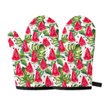 White Tropical Watermelon Pattern Print Oven Mitts