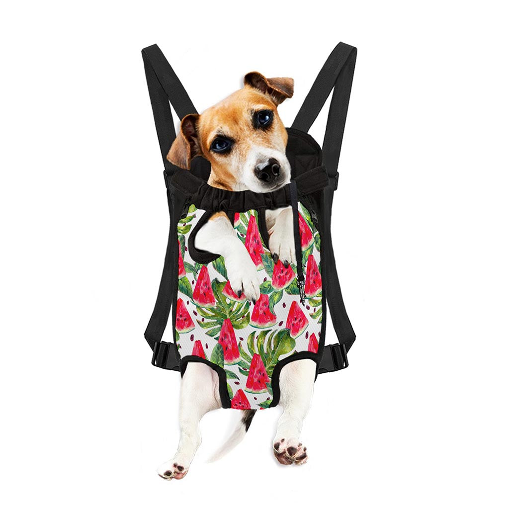 White Tropical Watermelon Pattern Print Pet Carrier Backpack