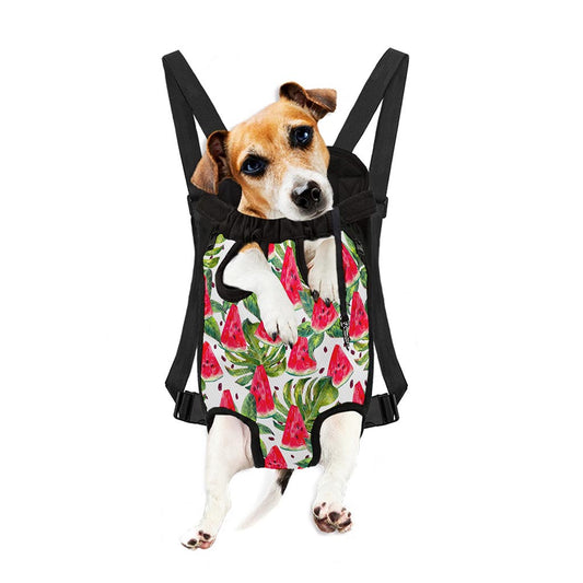 White Tropical Watermelon Pattern Print Pet Carrier Backpack