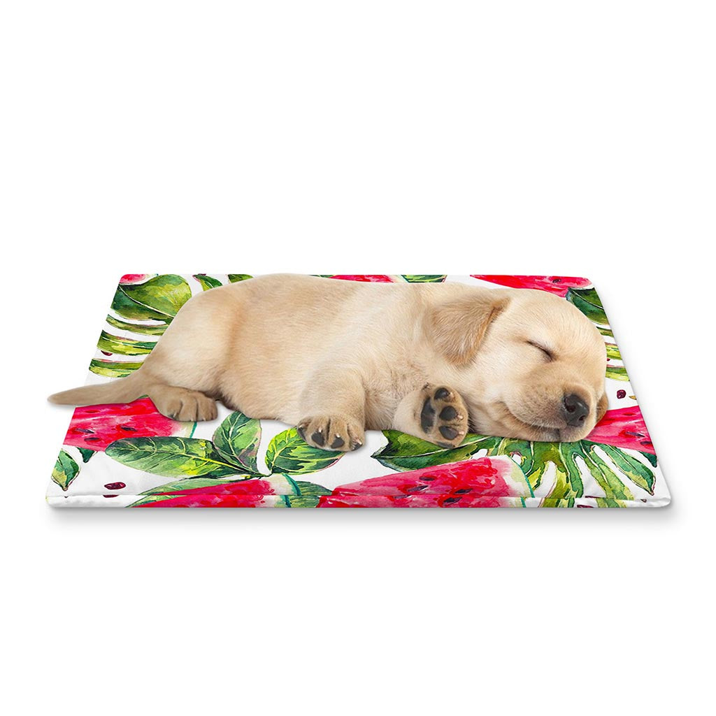 White Tropical Watermelon Pattern Print Pet Cooling Mat Cover