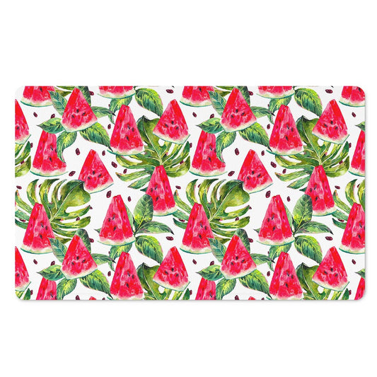 White Tropical Watermelon Pattern Print Polyester Doormat
