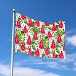 White Tropical Watermelon Pattern Print Polyester Flag