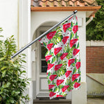 White Tropical Watermelon Pattern Print Polyester Flag