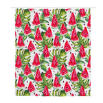 White Tropical Watermelon Pattern Print Polyester Shower Curtain
