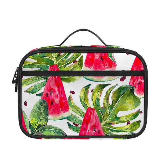 White Tropical Watermelon Pattern Print Portable Lunch Bag