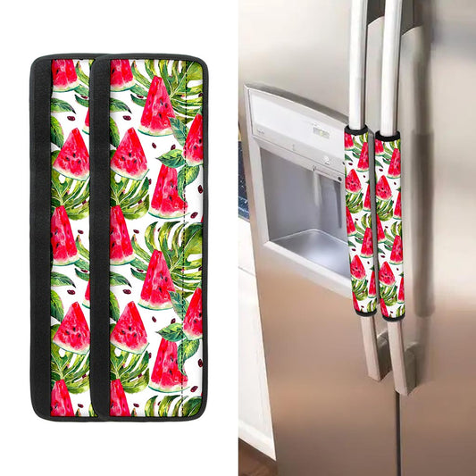 White Tropical Watermelon Pattern Print Refrigerator Handle Covers