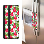 White Tropical Watermelon Pattern Print Refrigerator Handle Covers