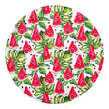 White Tropical Watermelon Pattern Print Round Blanket