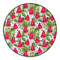 White Tropical Watermelon Pattern Print Round Floor Mat