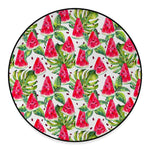 White Tropical Watermelon Pattern Print Round Floor Mat