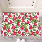 White Tropical Watermelon Pattern Print Rubber Doormat