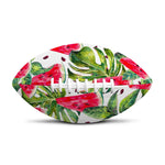 White Tropical Watermelon Pattern Print Rugby Ball