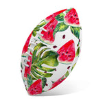 White Tropical Watermelon Pattern Print Rugby Ball