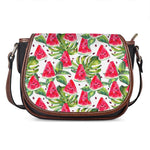 White Tropical Watermelon Pattern Print Saddle Bag