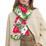 White Tropical Watermelon Pattern Print Scarf