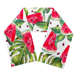 White Tropical Watermelon Pattern Print Scarf