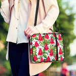 White Tropical Watermelon Pattern Print Shoulder Strap Bible Bag