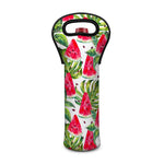 White Tropical Watermelon Pattern Print Single Neoprene Wine Tote
