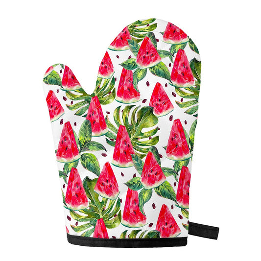 White Tropical Watermelon Pattern Print Single Oven Mitt