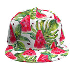 White Tropical Watermelon Pattern Print Snapback Cap