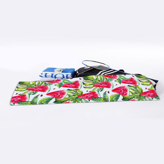 White Tropical Watermelon Pattern Print Sports Towel