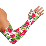 White Tropical Watermelon Pattern Print Sun Protection Arm Sleeves
