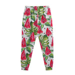 White Tropical Watermelon Pattern Print Sweatpants