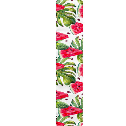 White Tropical Watermelon Pattern Print Table Runner