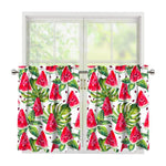 White Tropical Watermelon Pattern Print Tier Curtains