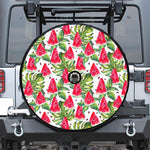 White Tropical Watermelon Pattern Print Tire Cover With Camera Hole