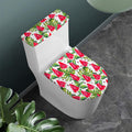White Tropical Watermelon Pattern Print Toilet Lid And Tank Cover Set