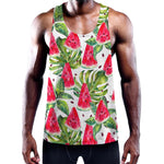 White Tropical Watermelon Pattern Print Training Tank Top