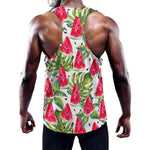White Tropical Watermelon Pattern Print Training Tank Top