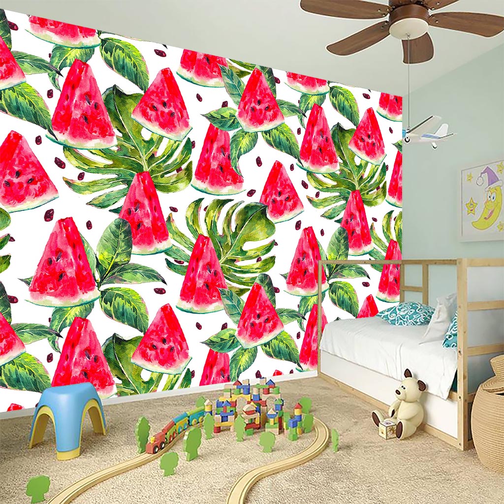 White Tropical Watermelon Pattern Print Wall Sticker
