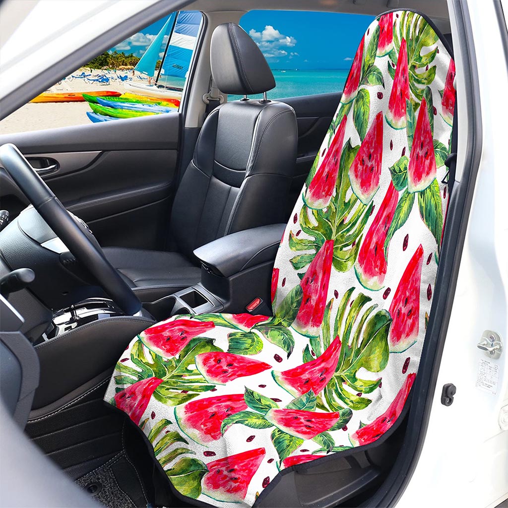 White Tropical Watermelon Pattern Print Waterproof Car Seat Cover