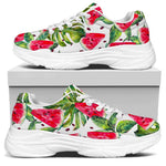 White Tropical Watermelon Pattern Print White Chunky Shoes