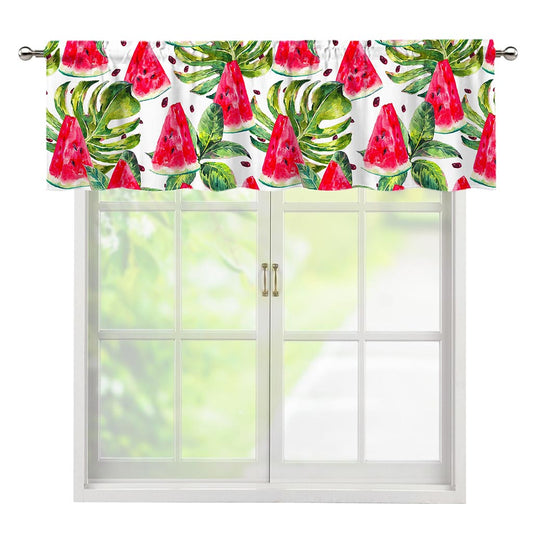 White Tropical Watermelon Pattern Print Window Valance