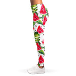 White Tropical Watermelon Pattern Print Women's Leggings