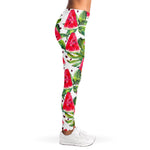 White Tropical Watermelon Pattern Print Women's Leggings