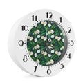 White Tulip Pattern Print Alarm Clock