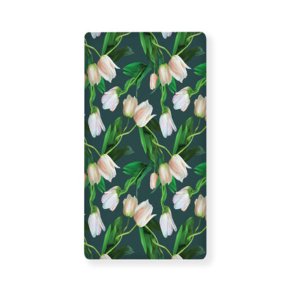 White Tulip Pattern Print Baby Crib Sheet