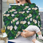 White Tulip Pattern Print Baby Seat Cover