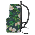 White Tulip Pattern Print Backpack