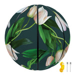 White Tulip Pattern Print Basketball
