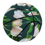 White Tulip Pattern Print Basketball