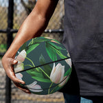 White Tulip Pattern Print Basketball