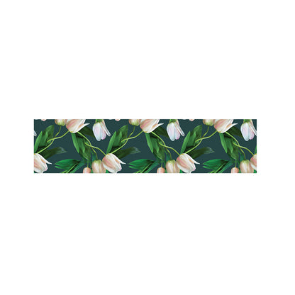 White Tulip Pattern Print Bed Runner