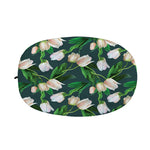 White Tulip Pattern Print Car Side Mirror Covers