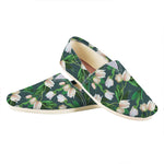 White Tulip Pattern Print Casual Shoes