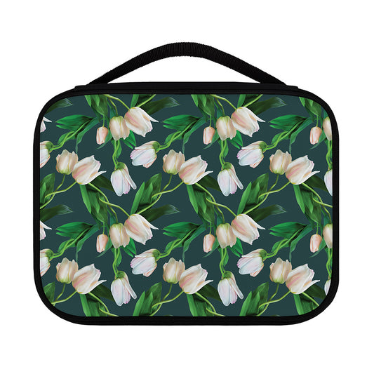 White Tulip Pattern Print Classic Bible Case